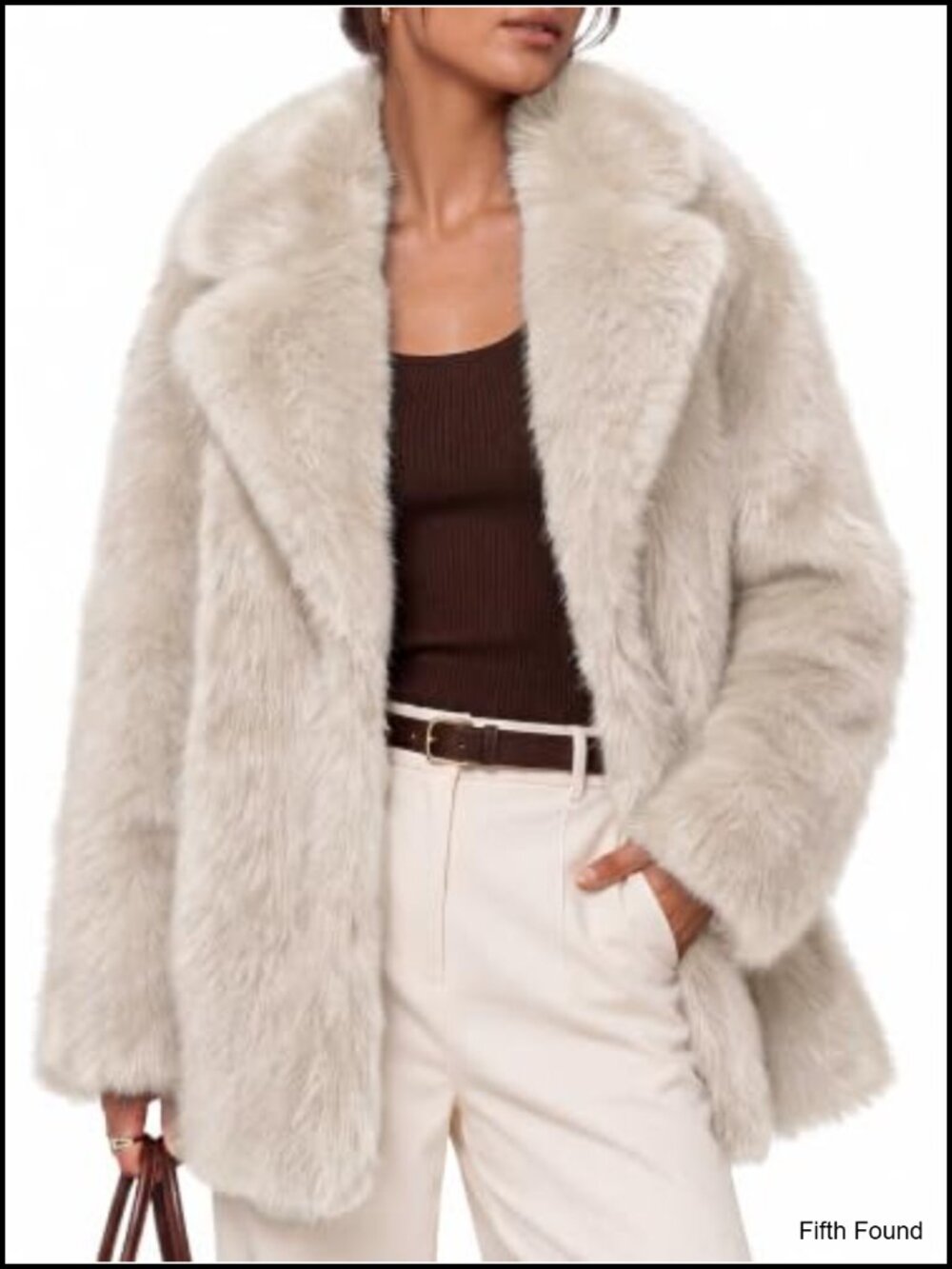 Faux Fur Coat Women's Wide Lapel Open Front Winter Coat Oversized Relaxed Fit